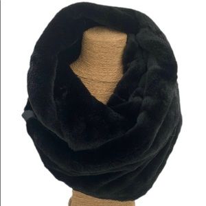 Calvin Klein black faux velvet infinity scarf